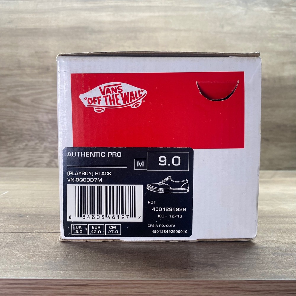 Rare Supreme Playboy Vans Authentic Pro Low Mens 9 Black FW 2013 Streetwear Mint - Picture 7 of 13